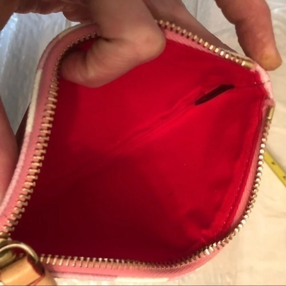 DOONEY and bourke pink white chevron pouch